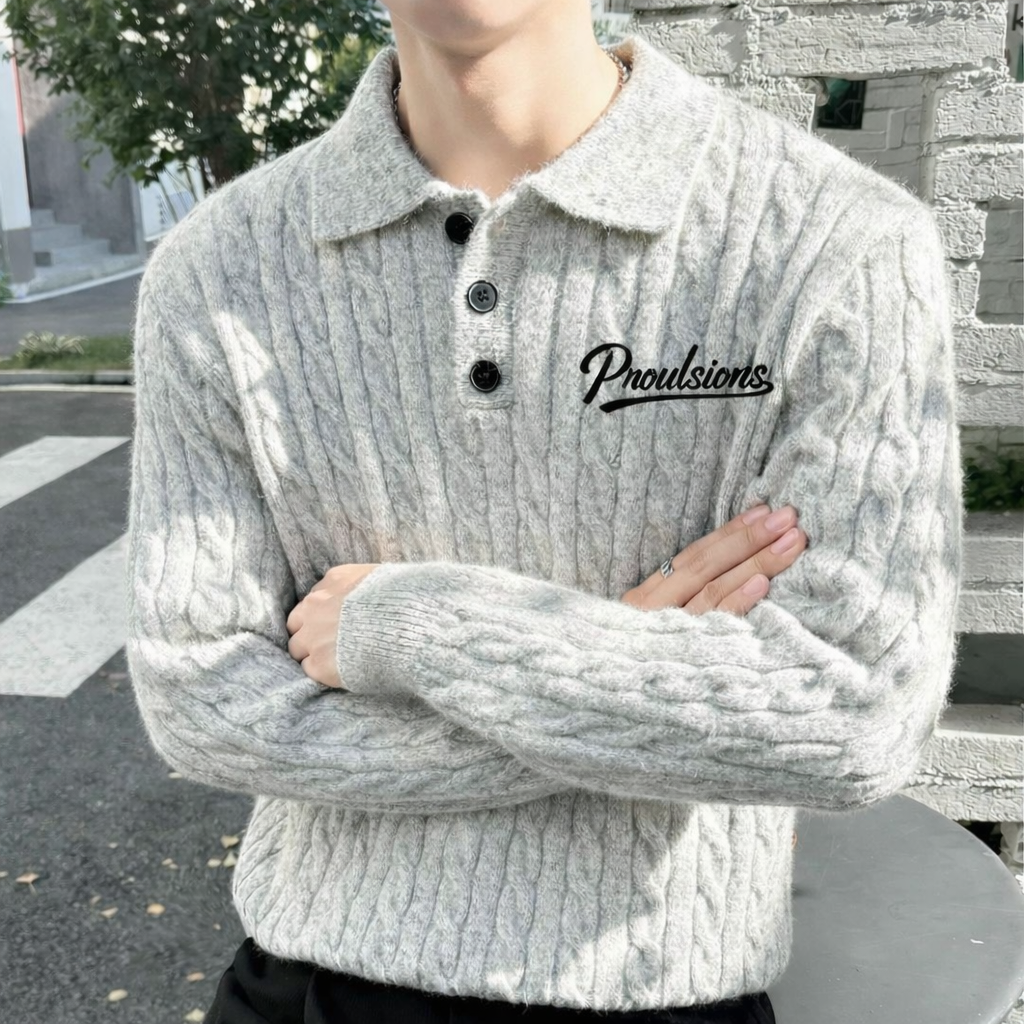 Proulsions Men's Lapel Knitted Polo Shirt