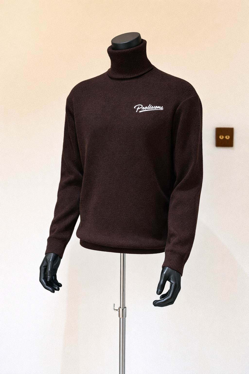 Proulsions high-neck solid color striped knitted sweater